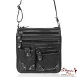 Designer Inspired Washed Messenger Bag w/ Front Pockets