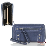 Designer Inspired Washed Wallet w/ Silver Tone Studs Accen