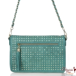 Urban Expression Messenger Bag w/ Gold Tone Studs Accent (9772)