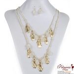 Fashion Necklace & Earring Combos w/ Gold Leafs (ROS9139)
