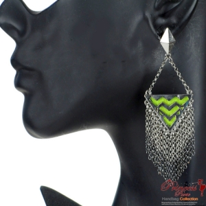 Stylish Fashionable Earrings w/ Dangling Chain Accent (RVE3237)