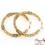 Stylish Fashionable Round Earrings w/ Rhinestone Accent (RVE4420)