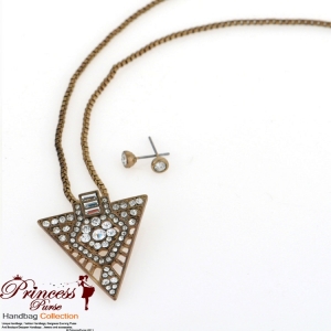 Fashion Necklace And Earring Combo w/ Rhinestone Accent