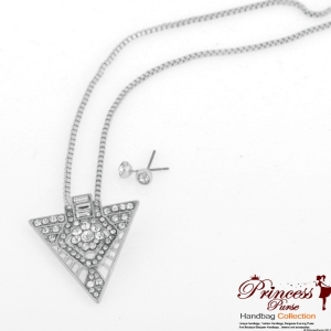 Fashion Necklace And Earring Combo w/ Rhinestone Accent