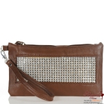 Designer Inspired Clutch Bag w/ Rhinestone Accent