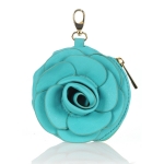 Designer Inspired Flower Coin Bag w/ Gold Tone Hardware Accent