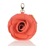 Designer Inspired Flower Coin Bag w/ Gold Tone Hardware Accent