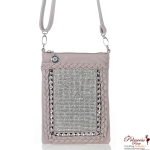 Designer Inspired Messenger Bag w/ Rhinestone And studs Accent