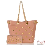 Purse And Wallet Combo. Designer Inspired Handbag w/ Gold Tone Studs