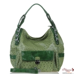 Designer Inspired Ostrich Handbag w/ Front Pocket