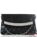 Designer Inspired Snake Skin Evening Bag w/ Rhinestone Accent