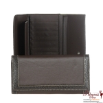Designer Inspired Wallet w/ Side Leatherette Accent