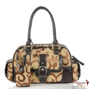 Designer Inspired Signature Handbag w/ Front Pocket