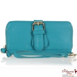 Designer Inspired Washed Wallet w/ Fold over Buckle Magnet Closure