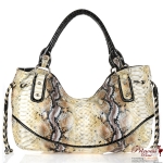 Designer Inspired Hobo Handbag w/ Snake Skin Design