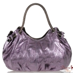 Designer Inspired Glossy Leatherette Hobo Handbag