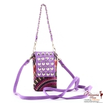 Fashionable Flora Design Cellphone Holder w/ Rhinestone And Studs Accent