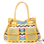 Designer Inspired Handbag w/ Rhinestone Accent