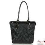 Designer Inspired Handbag w/ Gold Tone Accent