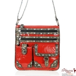 Designer Inspired Messenger Bag w/ Rhinestone And Studs