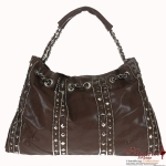 Designer Inspired Leatherette Handbag w/ Studs Accent