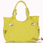 Designer Inspired Solid Color Handbag w/ Side Zipper Pockets