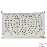 Designer Inspired Clutch w/ Rhinestone and Stud Patterns and Detachable Shoulder Strap