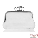 Designer Inspired Clutch w/Skull Finger Handle and Shoulder Strap