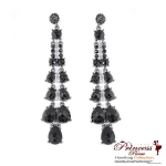 Stylish And Chic Dangling Earring w/ Assorted Size Stone Accent