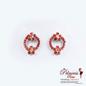 Trendy And Sparkley  Earrings w/ Rhinestone and Flower Accent