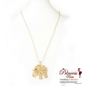 New Chic Elephant Emblem necklace w/ Rhinestone Accent