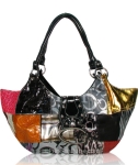 Signature "G" Patchwork Design Bag w/ Fold Over "G" Emblem