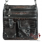Chic and Modern Animal Skin Messenger bag w/ Multi Pockets in Front
