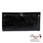Designer Inspired Crocodile Skin Leatherette wallet w/ Slip-in Flip-down Closure