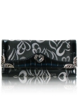 Brighton inspired jacquard wallet w/ big heart at the middle