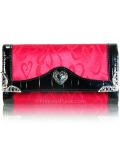 Brighton inspired jacquard wallet w/ big heart at the middle