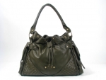 Designer inspired med drawstring bag w/ woven triangle design