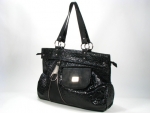 D&G inspired med.croco-print limited loft carry bag w/ decorative zipper