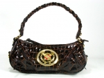 Cadillac Original Patent Pleather Zippered Shoulder Bag