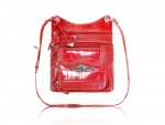 Designer Inspired Cute Leatherette Messenger Bag w/ Heart Emblems