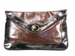 Designer Inspired Fashion Classy Evening Clutch Bag with Gold Ring