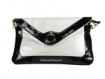Designer Inspired Fashion Classy Evening Clutch Bag with Gold Ring