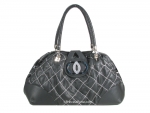 Designer Inspired Classic and Chic Handbag with Fine Checkered Stitching and Center Emblem