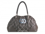Designer Inspired Classic and Chic Handbag with Fine Checkered Stitching and Center Emblem