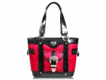 Designer Inspired Stylish Bucket Bag w/ Horseshoe Buckle on Front w/ Rhinestones
