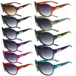 Designer Inspired Big-Eyed Sunglasses w/ Rounded Aviator Like Lens