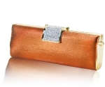 Designer Inspired Voluptuous Evening Bag w/ Smooth Silk Texture & Foldover Flap Closure