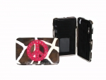 Designer Inspired Giraffe Print with Peace Sign Fashion Wallet