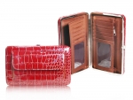 Designer Inspired Croco-Textured Wallet w/  Front Snap-magnet Pocket