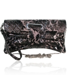 Designer Inspired Snakeskin Clutch Purse w/ Detachable Wristlet